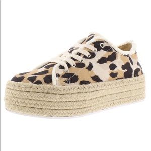 Schutz Luna Canvas animal print espadrille sneaker